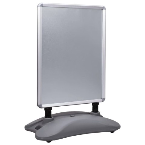 Stojak na plakat A1 z podstawą na wodę, szary, stop aluminium