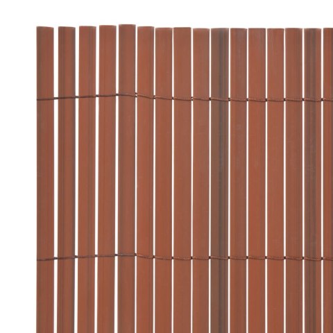Dwustronne ogrodzenie ogrodowe, PVC, 90x300 cm, brązowe