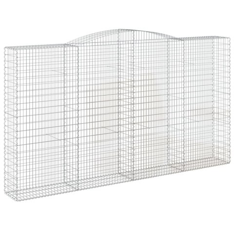 Kosze gabionowe, 8 szt, 400x50x220/240 cm, galwanizowane żelazo