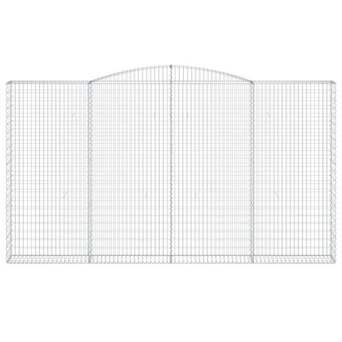 Kosze gabionowe, 5 szt, 400x30x220/240 cm, galwanizowane żelazo