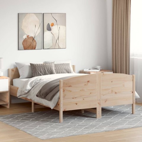 Rama łóżka z wezgłowiem, 140x200 cm, lite drewno sosnowe