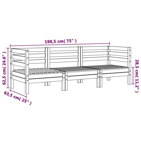 Ogrodowa sofa 3-osobowa, lite drewno daglezjowe