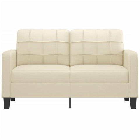 2-osobowa sofa, kremowy, 140 cm, sztuczna skóra