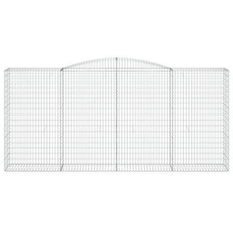Kosze gabionowe, 9 szt, 400x50x180/200 cm, galwanizowane żelazo