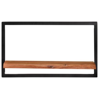 Półki ścienne, 2 szt., 60x25x35 cm, lite drewno akacjowe i stal