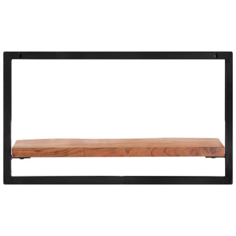 Półki ścienne, 2 szt., 60x25x35 cm, lite drewno akacjowe i stal