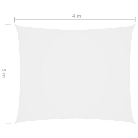 Prostokątny żagiel ogrodowy, tkanina Oxford, 3x4 m, biały