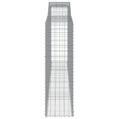 Kosze gabionowe, 10 szt, 400x50x160/180cm, galwanizowane żelazo