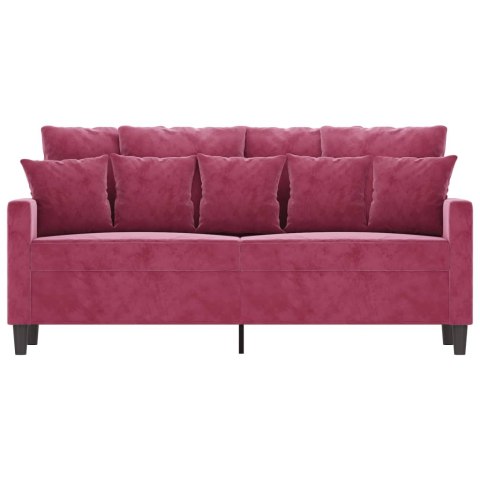Sofa 2-osobowa, winna czerwień, 140 cm, tapicerowana aksamitem