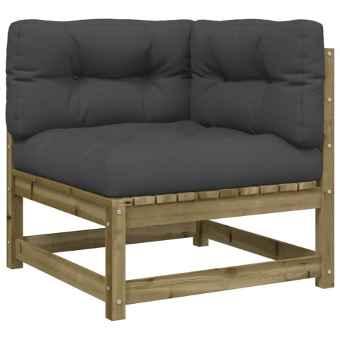 Ogrodowa sofa narożna z poduszkami, impregnowane drewno sosnowe