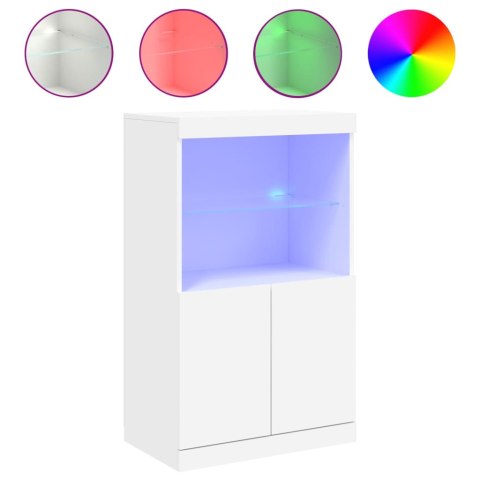 Szafka z oświetleniem LED, biała, 60,5x37x100 cm