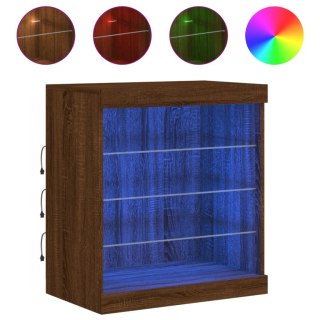 Szafka z oświetleniem LED, brązowy dąb, 60,5x37x67 cm