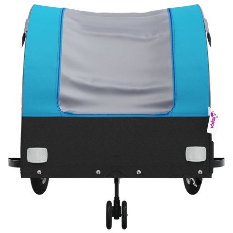 Przyczepka rowerowa, czarno-niebieska, 45 kg, żelazo