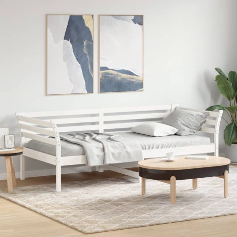 Łóżko dzienne, białe, 100x200 cm, lite drewno sosnowe