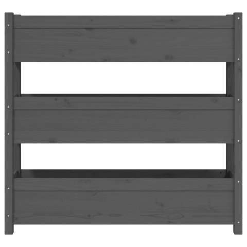 Donica, szara, 112x25x104,5 cm, lite drewno sosnowe