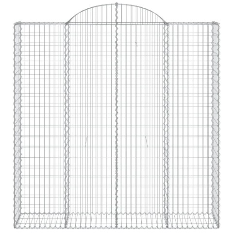 Kosze gabionowe, 11 szt, 200x50x200/220cm, galwanizowane żelazo