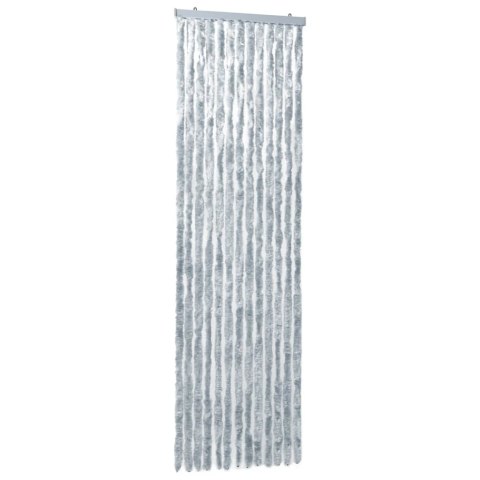 Zasłona przeciwko owadom, biało-szara, 120x220 cm, szenil