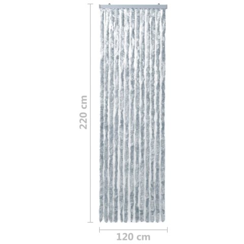 Zasłona przeciwko owadom, biało-szara, 120x220 cm, szenil