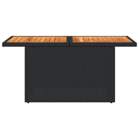 Stół ogrodowy, czarny, 100x55x73 cm, polirattan i akacja