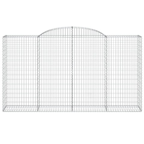 Kosze gabionowe, 12 szt, 300x50x160/180cm, galwanizowane żelazo