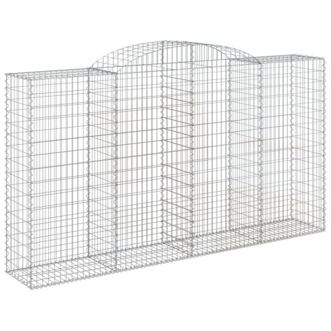 Kosze gabionowe, 15 szt, 300x50x160/180cm, galwanizowane żelazo