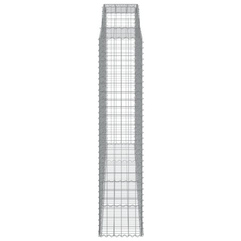 Kosze gabionowe, 7 szt, 300x50x220/240 cm, galwanizowane żelazo