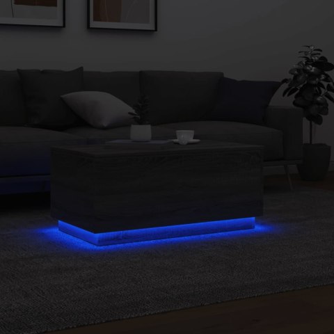 Stolik kawowy z oświetleniem LED, szary dąb sonoma, 90x50x40 cm