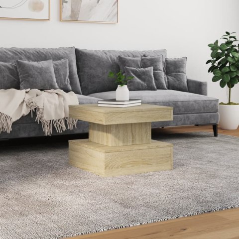 Stolik kawowy z podświetleniem LED, dąb sonoma, 50x50x40 cm
