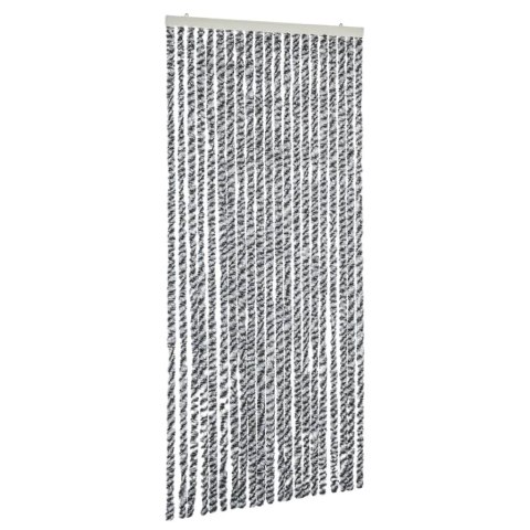 Zasłona przeciwko owadom, szaro-czarno-biała, 100x230, szenil