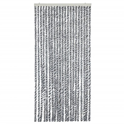 Zasłona przeciwko owadom, szaro-czarno-biała, 100x230, szenil