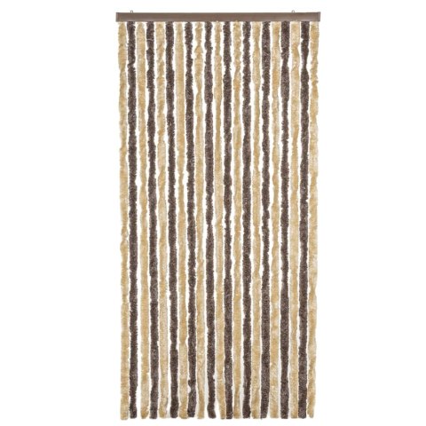 Zasłona przeciwko owadom, ciemny brąz i beż, 100x230 cm, szenil