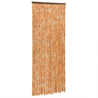Zasłona przeciwko owadom, ochra i biel, 100x230 cm, szenil