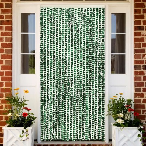 Zasłona przeciwko owadom, zielono-biała, 90x200 cm, szenil