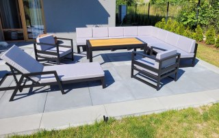 Zestaw aluminiowych mebli ogrodowych tarasowych