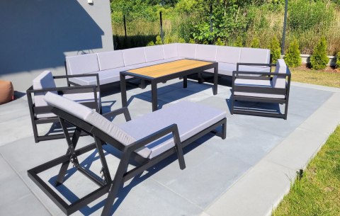 Zestaw aluminiowych mebli ogrodowych tarasowych