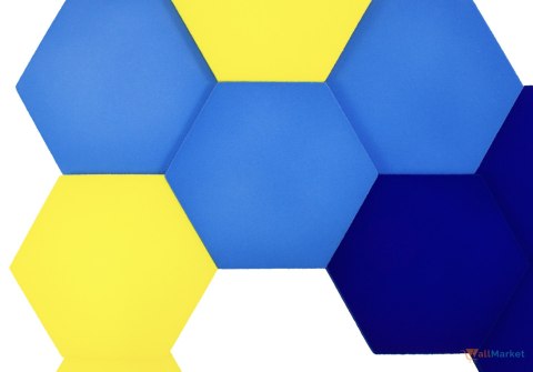 Panel ścienny 3d dekoracyjny piankowy WallMarket Heksagon ciemnoniebieski grubość 2,5 cm