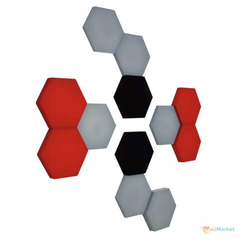Panel ścienny 3d dekoracyjny piankowy WallMarket Heksagon czarny grubość 3,5 cm