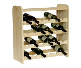 Drewniany regał na wino z półką - RW31 /na 24 butelki/ Naturalny