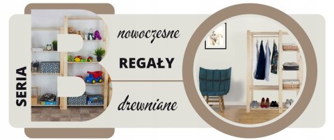 Regał na książki buty drewniany 90X80X28 3p