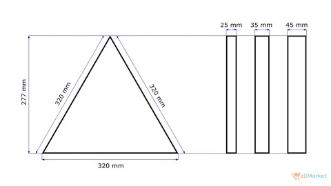 Panel akustyczny ścienny 3d - komplet 6 szt. Trójkąt, Dekoracja ścienna 3d,