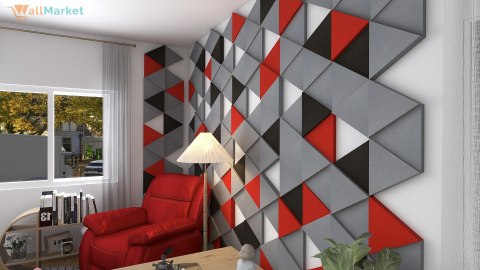Panel ścienny 3d dekoracyjny piankowy WallMarket Trójkąt czarny grubość 3,5 cm