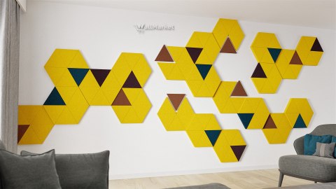 Panel ścienny 3d dekoracyjny piankowy WallMarket Trójkąt czarny grubość 3,5 cm