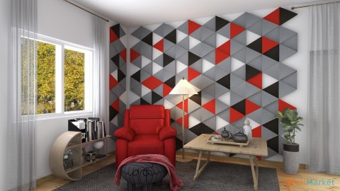 Panel ścienny 3d dekoracyjny piankowy WallMarket Trójkąt jasnoszary grubość 3,5 cm