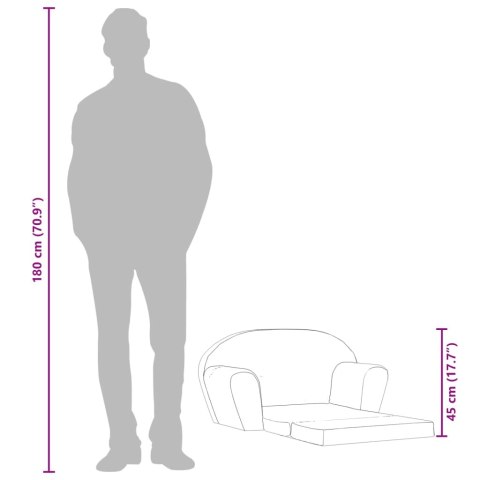 Sofa amerykanka dziecięca szara
