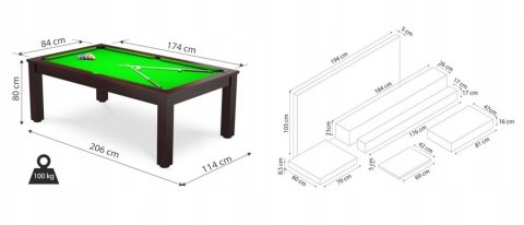 Bilard 6ft Radley Verso MDF czarny CT