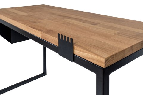 Biurko loftowe stal Livio czarne 120cm x 50cm dąb