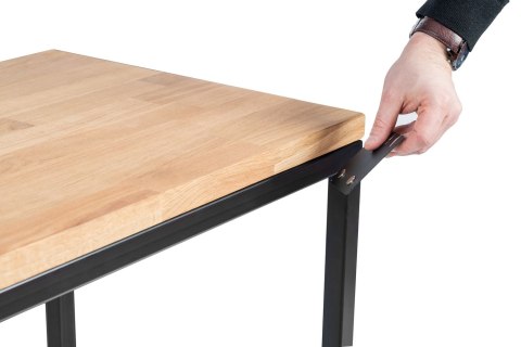 Biurko loftowe stal Livio czarne 120cm x 50cm dąb