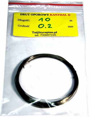 Drut oporowy KANTHAL D 0,2 mm 10 metrów