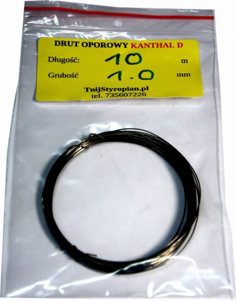 Drut oporowy KANTHAL D 1,0 mm 10 m