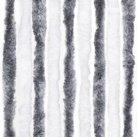 Zasłona przeciwko owadom, szarość i biel, 90x220 cm, szenil